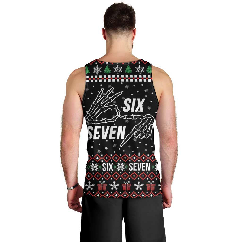 Six Seven Skeleton Hand Christmas Men Tank Top Meme Gen Alpha Slang - Wonder Print Shop