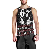 Six Seven Skeleton Hand Christmas Men Tank Top Meme Gen Alpha Slang - Wonder Print Shop