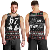 Six Seven Skeleton Hand Christmas Men Tank Top Meme Gen Alpha Slang - Wonder Print Shop