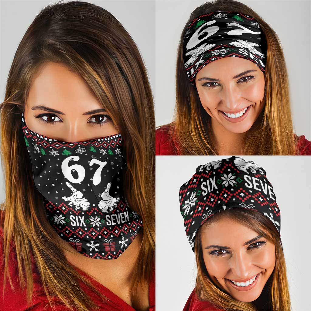 Six Seven Skeleton Hand Christmas Neck Gaiter Meme Gen Alpha Slang - Wonder Print Shop