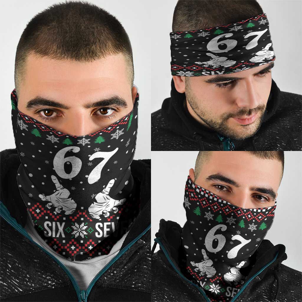 Six Seven Skeleton Hand Christmas Neck Gaiter Meme Gen Alpha Slang - Wonder Print Shop