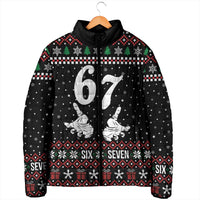 Six Seven Skeleton Hand Christmas Padded Jacket Meme Gen Alpha Slang - Wonder Print Shop