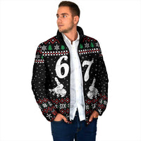 Six Seven Skeleton Hand Christmas Padded Jacket Meme Gen Alpha Slang - Wonder Print Shop