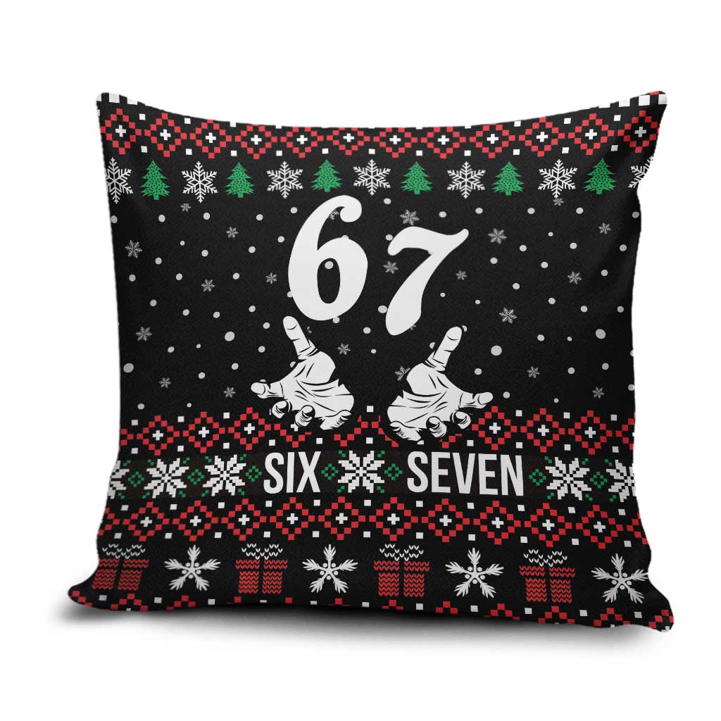 Six Seven Skeleton Hand Christmas Pillow Cover Meme Gen Alpha Slang - Wonder Print Shop