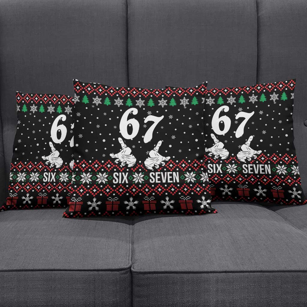Six Seven Skeleton Hand Christmas Pillow Cover Meme Gen Alpha Slang - Wonder Print Shop