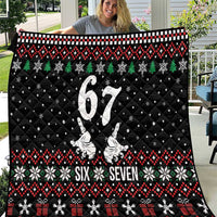 Six Seven Skeleton Hand Christmas Quilt Meme Gen Alpha Slang - Wonder Print Shop