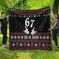 Six Seven Skeleton Hand Christmas Quilt Meme Gen Alpha Slang - Wonder Print Shop