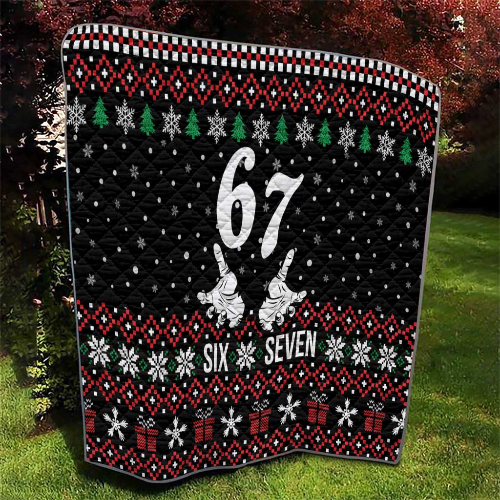 Six Seven Skeleton Hand Christmas Quilt Meme Gen Alpha Slang - Wonder Print Shop