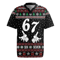 Six Seven Skeleton Hand Christmas Rugby Jersey Meme Gen Alpha Slang - Wonder Print Shop