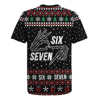 Six Seven Skeleton Hand Christmas Rugby Jersey Meme Gen Alpha Slang - Wonder Print Shop