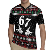 Six Seven Skeleton Hand Christmas Rugby Jersey Meme Gen Alpha Slang - Wonder Print Shop