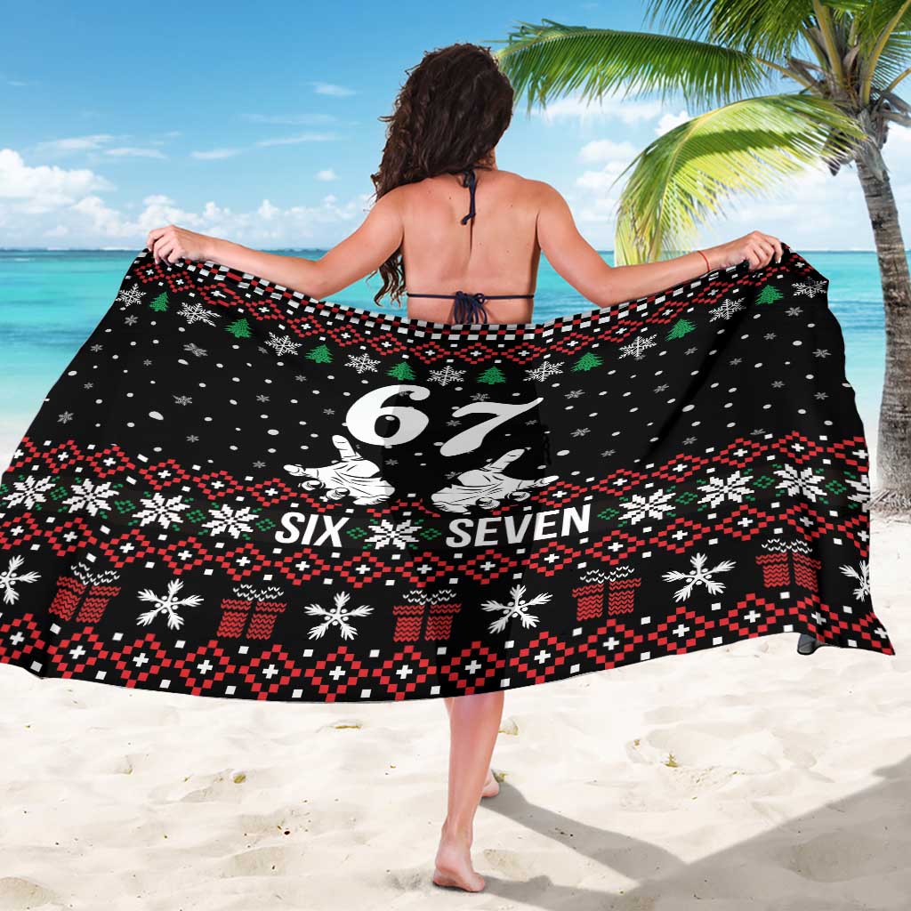 Six Seven Skeleton Hand Christmas Sarong Meme Gen Alpha Slang - Wonder Print Shop