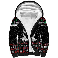 Six Seven Skeleton Hand Christmas Sherpa Hoodie Meme Gen Alpha Slang - Wonder Print Shop