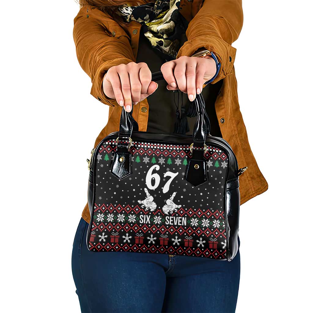 Six Seven Skeleton Hand Christmas Shoulder Handbag Meme Gen Alpha Slang - Wonder Print Shop