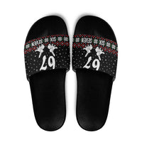 Six Seven Skeleton Hand Christmas Slide Sandals Meme Gen Alpha Slang - Wonder Print Shop