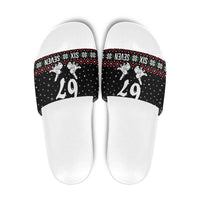 Six Seven Skeleton Hand Christmas Slide Sandals Meme Gen Alpha Slang - Wonder Print Shop