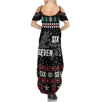 Six Seven Skeleton Hand Christmas Summer Maxi Dress Meme Gen Alpha Slang - Wonder Print Shop