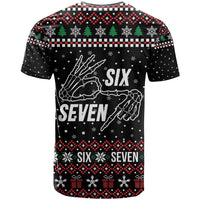 Six Seven Skeleton Hand Christmas T Shirt Meme Gen Alpha Slang - Wonder Print Shop
