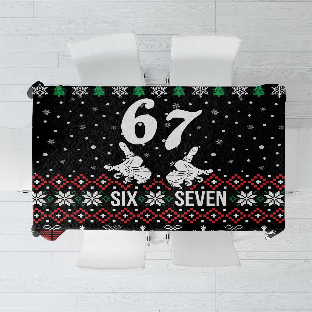 Six Seven Skeleton Hand Christmas Tablecloth Meme Gen Alpha Slang - Wonder Print Shop