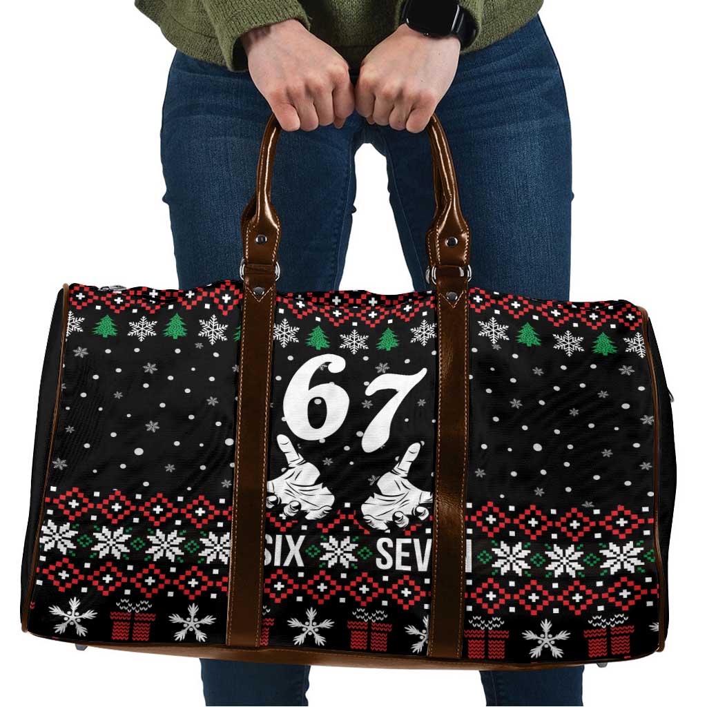 Six Seven Skeleton Hand Christmas Travel Bag Meme Gen Alpha Slang - Wonder Print Shop