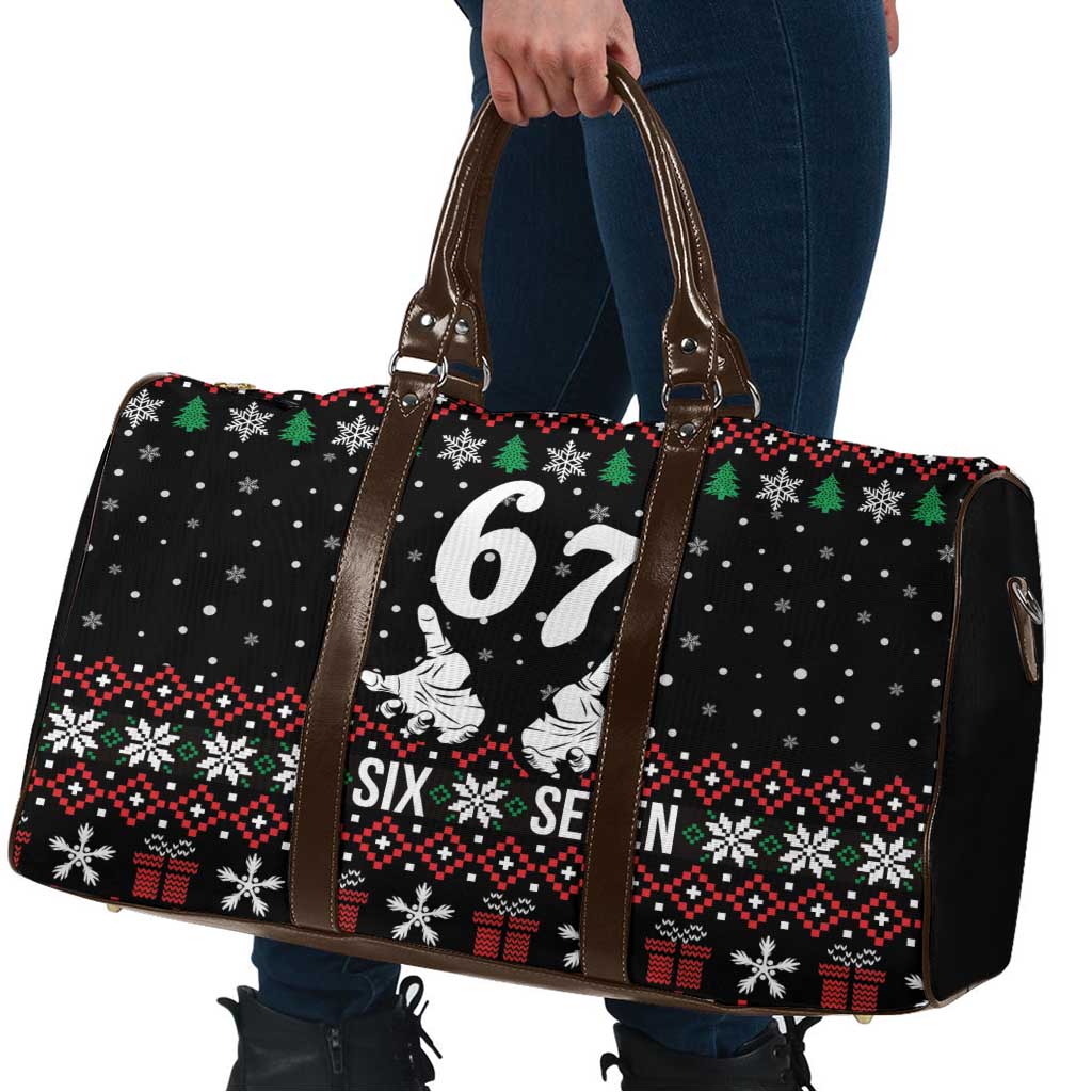 Six Seven Skeleton Hand Christmas Travel Bag Meme Gen Alpha Slang - Wonder Print Shop