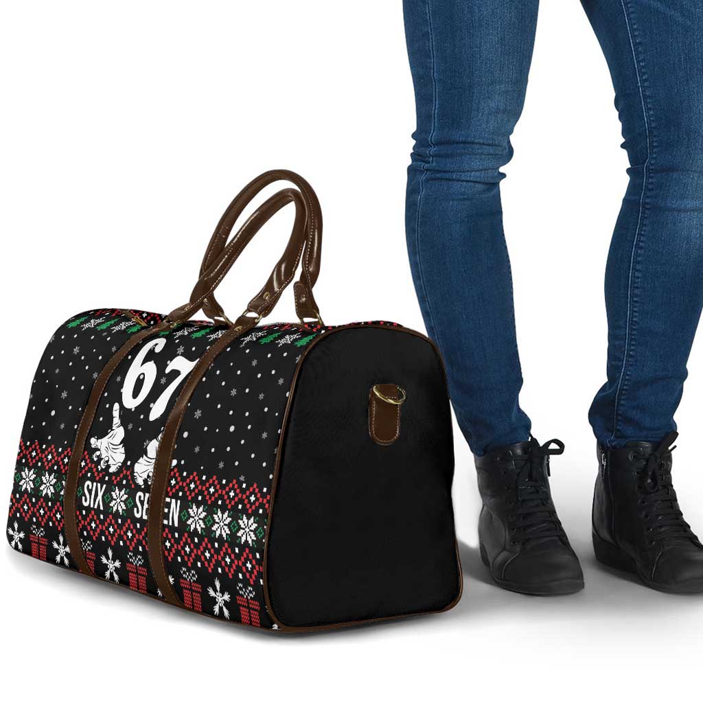 Six Seven Skeleton Hand Christmas Travel Bag Meme Gen Alpha Slang - Wonder Print Shop