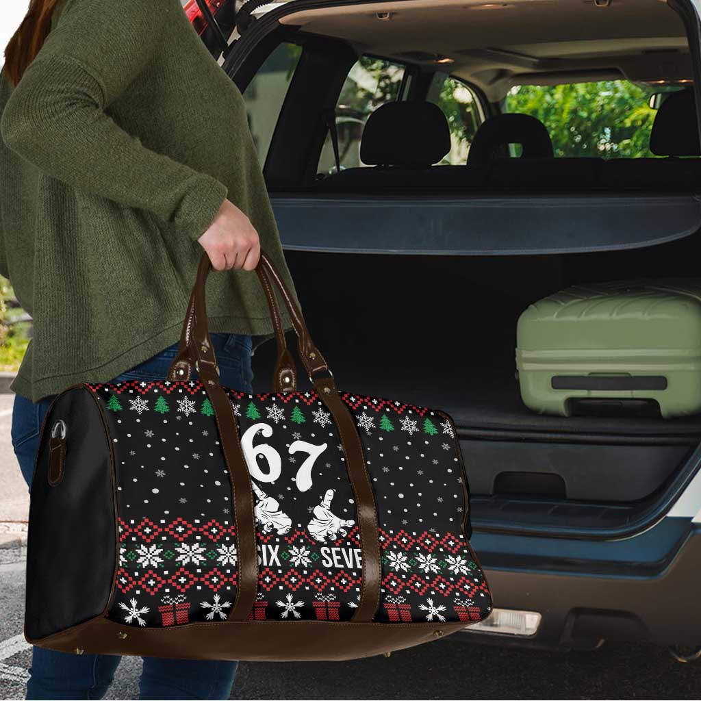 Six Seven Skeleton Hand Christmas Travel Bag Meme Gen Alpha Slang - Wonder Print Shop