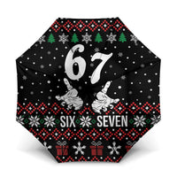 Six Seven Skeleton Hand Christmas Umbrella Meme Gen Alpha Slang - Wonder Print Shop