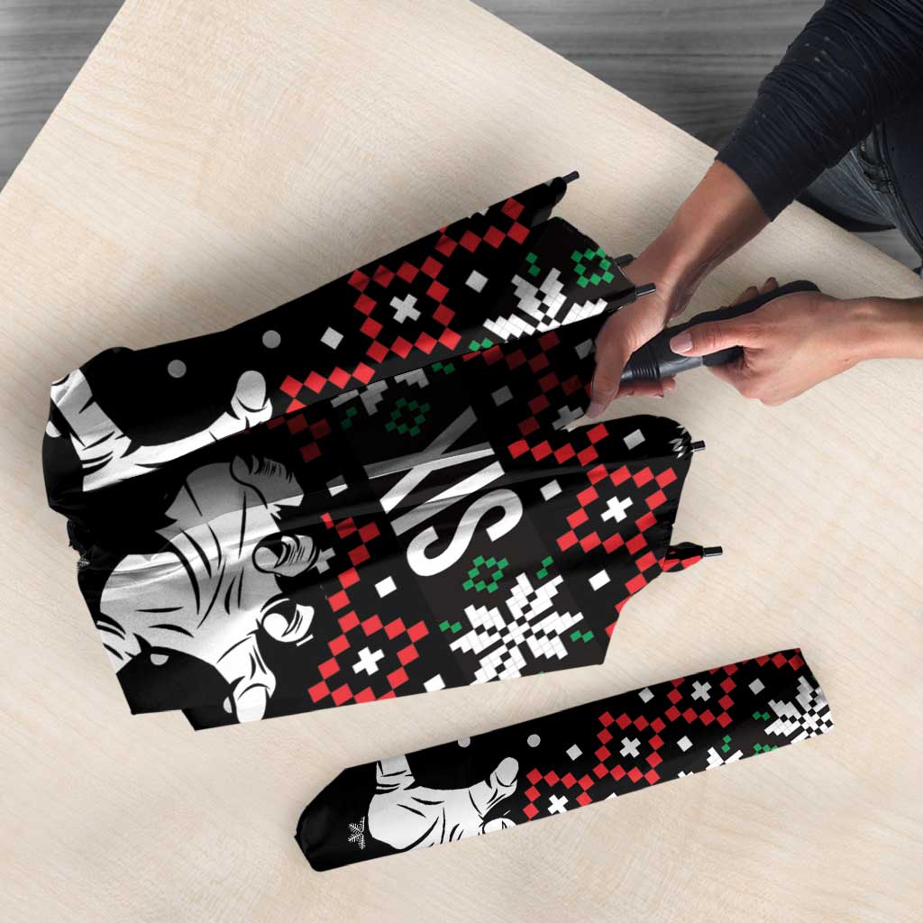 Six Seven Skeleton Hand Christmas Umbrella Meme Gen Alpha Slang - Wonder Print Shop