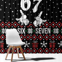 Six Seven Skeleton Hand Christmas Window Curtain Meme Gen Alpha Slang - Wonder Print Shop