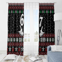 Six Seven Skeleton Hand Christmas Window Curtain Meme Gen Alpha Slang - Wonder Print Shop