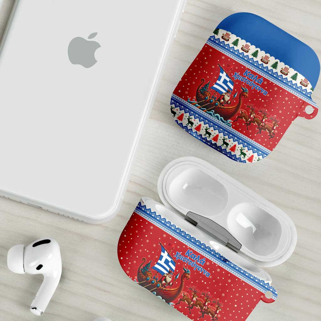 Greece Viking Santa Christmas AirPods Case Funny Reindeer Norse Xmas - Wonder Print Shop