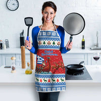 Greece Viking Santa Christmas Apron Funny Reindeer Norse Xmas - Wonder Print Shop