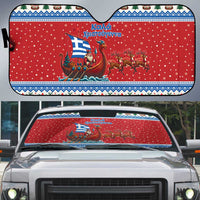 Greece Viking Santa Christmas Auto Sun Shade Funny Reindeer Norse Xmas - Wonder Print Shop