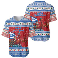 Greece Viking Santa Christmas Baseball Jersey Funny Reindeer Norse Xmas - Wonder Print Shop