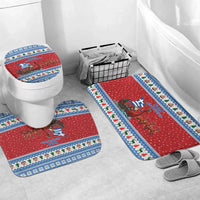 Greece Viking Santa Christmas Bathroom Set Funny Reindeer Norse Xmas - Wonder Print Shop