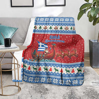 Greece Viking Santa Christmas Blanket Funny Reindeer Norse Xmas - Wonder Print Shop