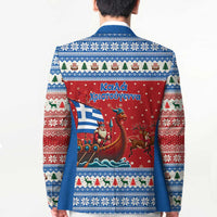Greece Viking Santa Christmas Blazer Funny Reindeer Norse Xmas - Wonder Print Shop