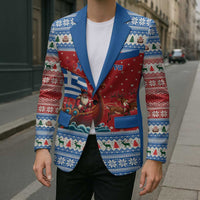 Greece Viking Santa Christmas Blazer Funny Reindeer Norse Xmas - Wonder Print Shop