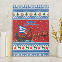 Greece Viking Santa Christmas Canvas Wall Art Funny Reindeer Norse Xmas - Wonder Print Shop