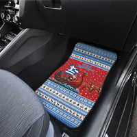 Greece Viking Santa Christmas Car Mats Funny Reindeer Norse Xmas - Wonder Print Shop