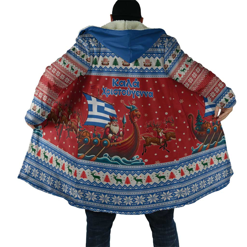 Greece Viking Santa Christmas Cloak Funny Reindeer Norse Xmas - Wonder Print Shop