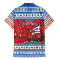 Greece Viking Santa Christmas Family Matching Mermaid Dress and Hawaiian Shirt Funny Reindeer Norse Xmas - Wonder Print Shop