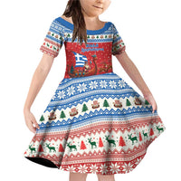 Greece Viking Santa Christmas Family Matching Off Shoulder Short Dress and Hawaiian Shirt Funny Reindeer Norse Xmas - Wonder Print Shop