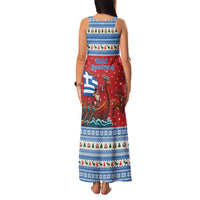 Greece Viking Santa Christmas Family Matching Tank Maxi Dress and Hawaiian Shirt Funny Reindeer Norse Xmas - Wonder Print Shop