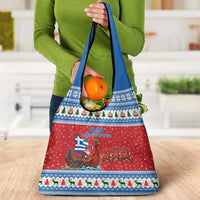 Greece Viking Santa Christmas Grocery Bag Funny Reindeer Norse Xmas - Wonder Print Shop