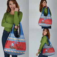 Greece Viking Santa Christmas Grocery Bag Funny Reindeer Norse Xmas - Wonder Print Shop