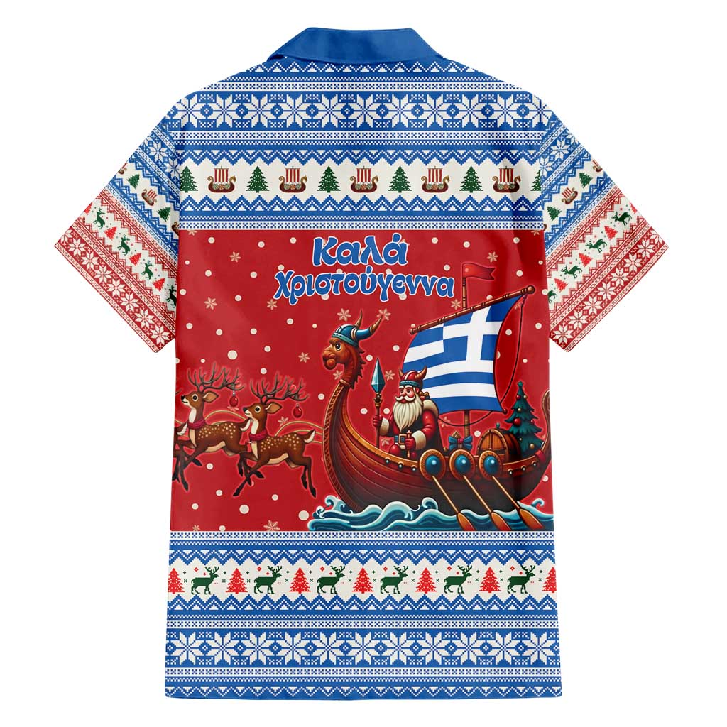 Greece Viking Santa Christmas Hawaiian Shirt Funny Reindeer Norse Xmas - Wonder Print Shop