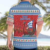 Greece Viking Santa Christmas Hawaiian Shirt Funny Reindeer Norse Xmas - Wonder Print Shop