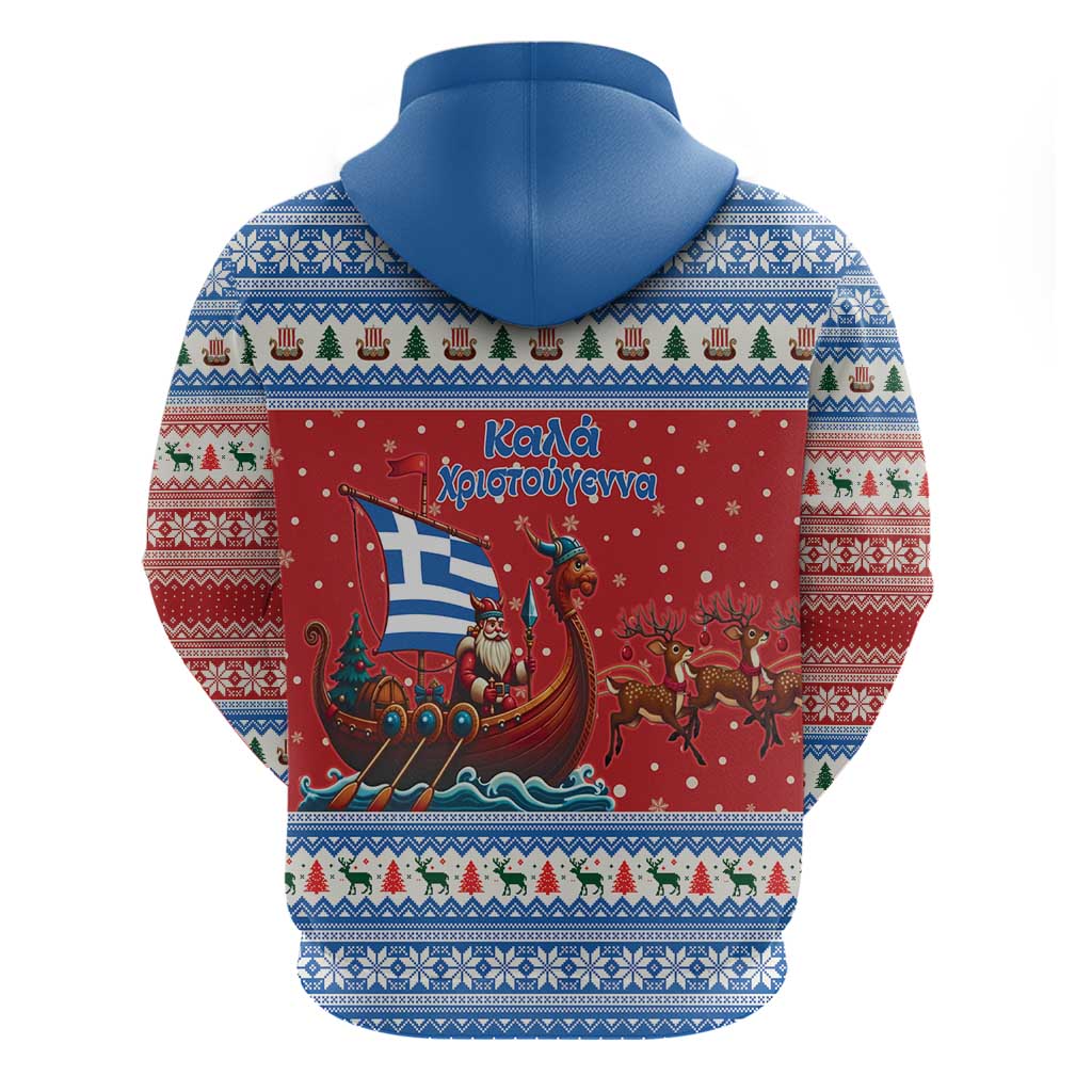 Greece Viking Santa Christmas Hoodie Funny Reindeer Norse Xmas - Wonder Print Shop